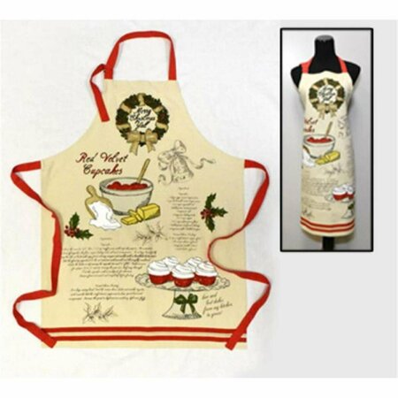 YOUNGS Velvet Christmas Apron, Red 58030